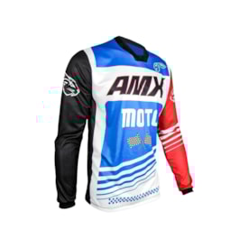 Segunda imagem do produto Calça e Camisa Amx Infantil Prime Moto Branco Azul