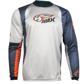 Segunda imagem do produto Calça e Camisa Amx New Classic com Bolso Trilha Enduro Cinza Laranja