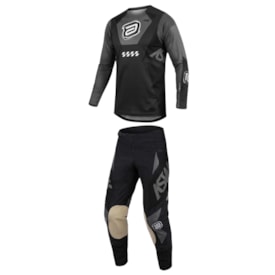 Segunda imagem do produto Calça e Camisa Asw Concept Enduro 26 Chevron Preto Cinza