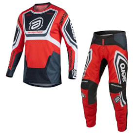 Calça e Camisa Asw Image Cyber Vermelho Preto Cinza