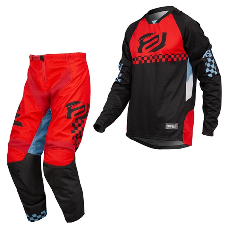 Calça e Camisa Asw Image Puzzle 23 Preto Vermelho