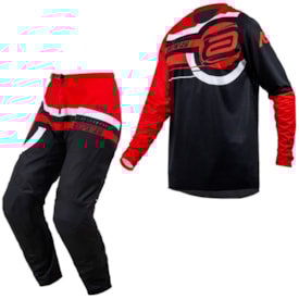 Calça e Camisa Asw Image Target Preto Vermelho