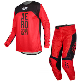 Calça e Camisa Asw Vented Twister 23 Vermelho Preto