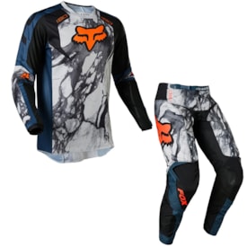 Calça e Camisa Fox 180 Karrera Cinza Azul