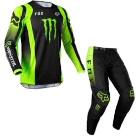 Calça e Camisa Fox 180 Monster Preto