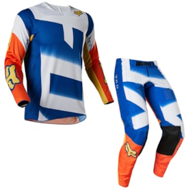 Calça e Camisa Fox 360 Rkane Laranja Azul