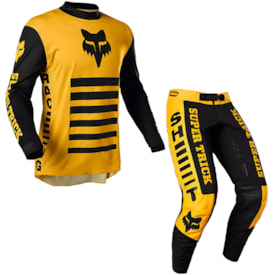 Calça e Camisa Fox 360 Super Trick LE Preto Amarelo