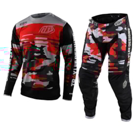 Calça e Camisa Gp Troy Lee Formula Cinza Vermelho