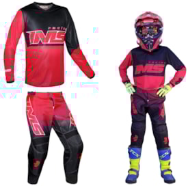 Calça e Camisa Ims Infantil Army Vermelho