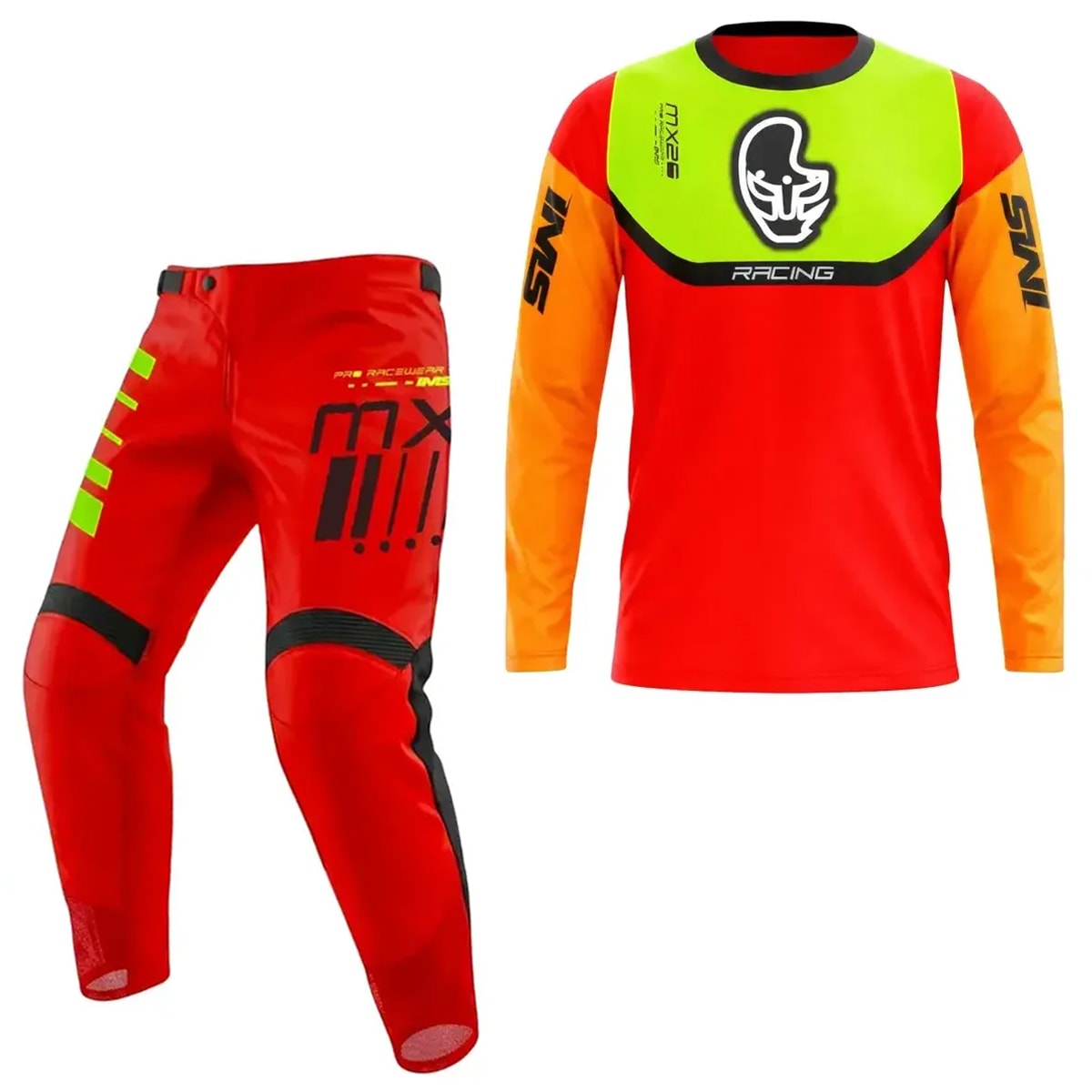 Calça e Camisa Ims Mx 26 Vermelho Fluor
