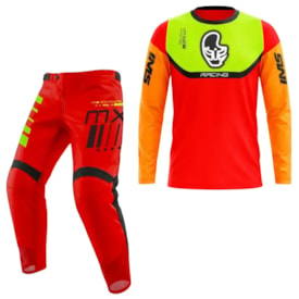 Calça e Camisa Ims Mx 26 Vermelho Fluor