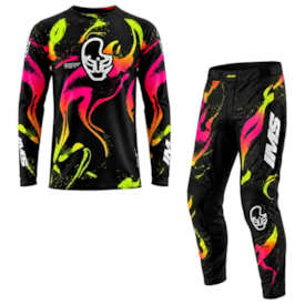 Calça e Camisa Ims Spec One Motocross Preto Fluor
