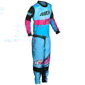 Segunda imagem do produto Calça e Camisa Infantil Amx Prime Race Azul Rosa