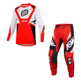 Calça e Camisa Infantil Asw Image Chevron Vermelho Preto