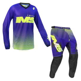 Calça e Camisa Infantil Ims Mx Azul Fluor