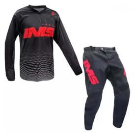 Calça e Camisa Infantil Ims Mx Cinza Vermelho