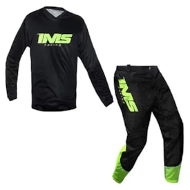 Calça e Camisa Infantil Ims Mx Preto Fluor
