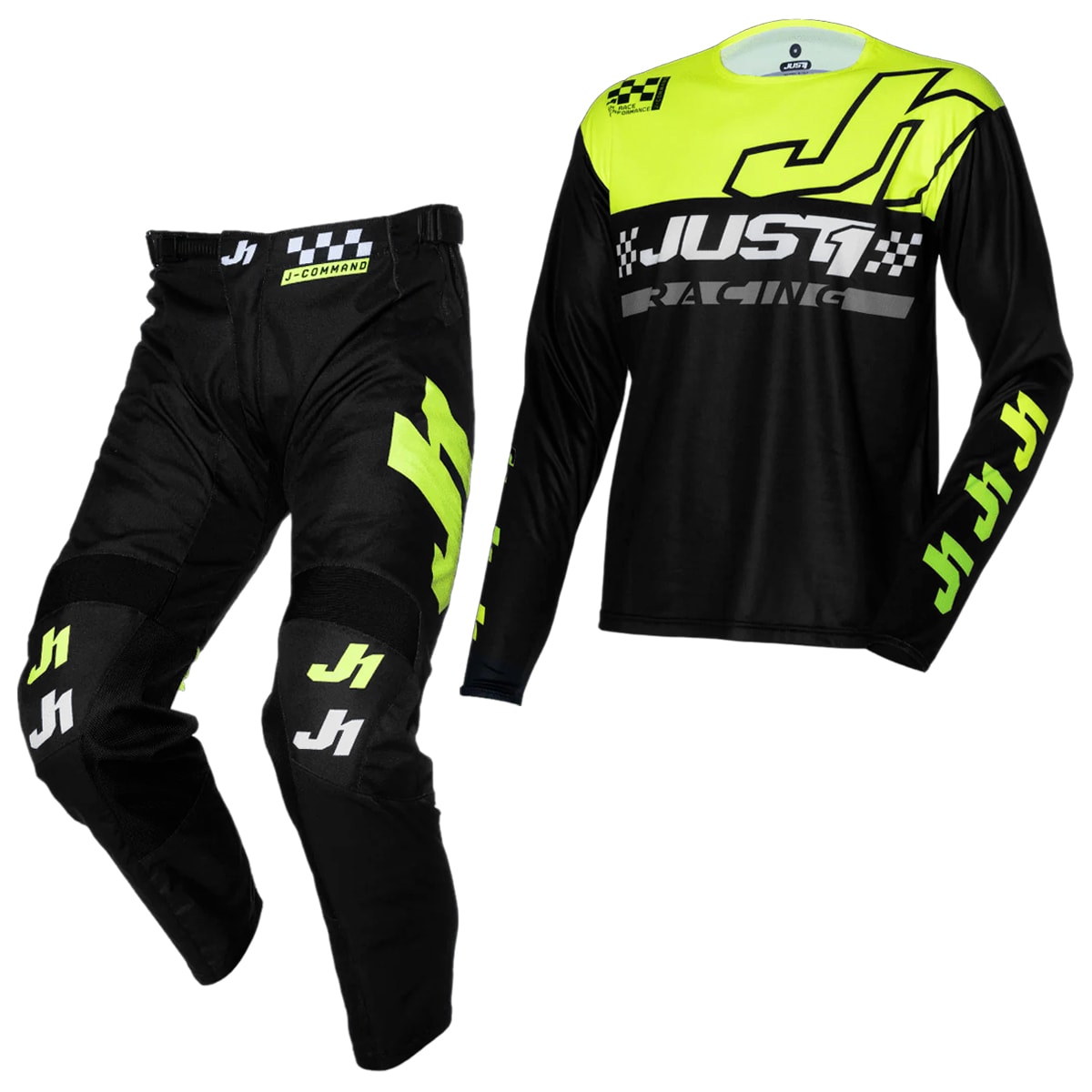 Calça e Camisa Just1 J-Command Competition Preto Fluor