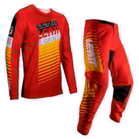 Calça e Camisa Leatt 3.5 Ride Vermelho