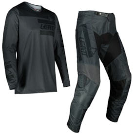 Calça e Camisa Leatt Brace Moto 3.5 Ride V22 Preto Grafite