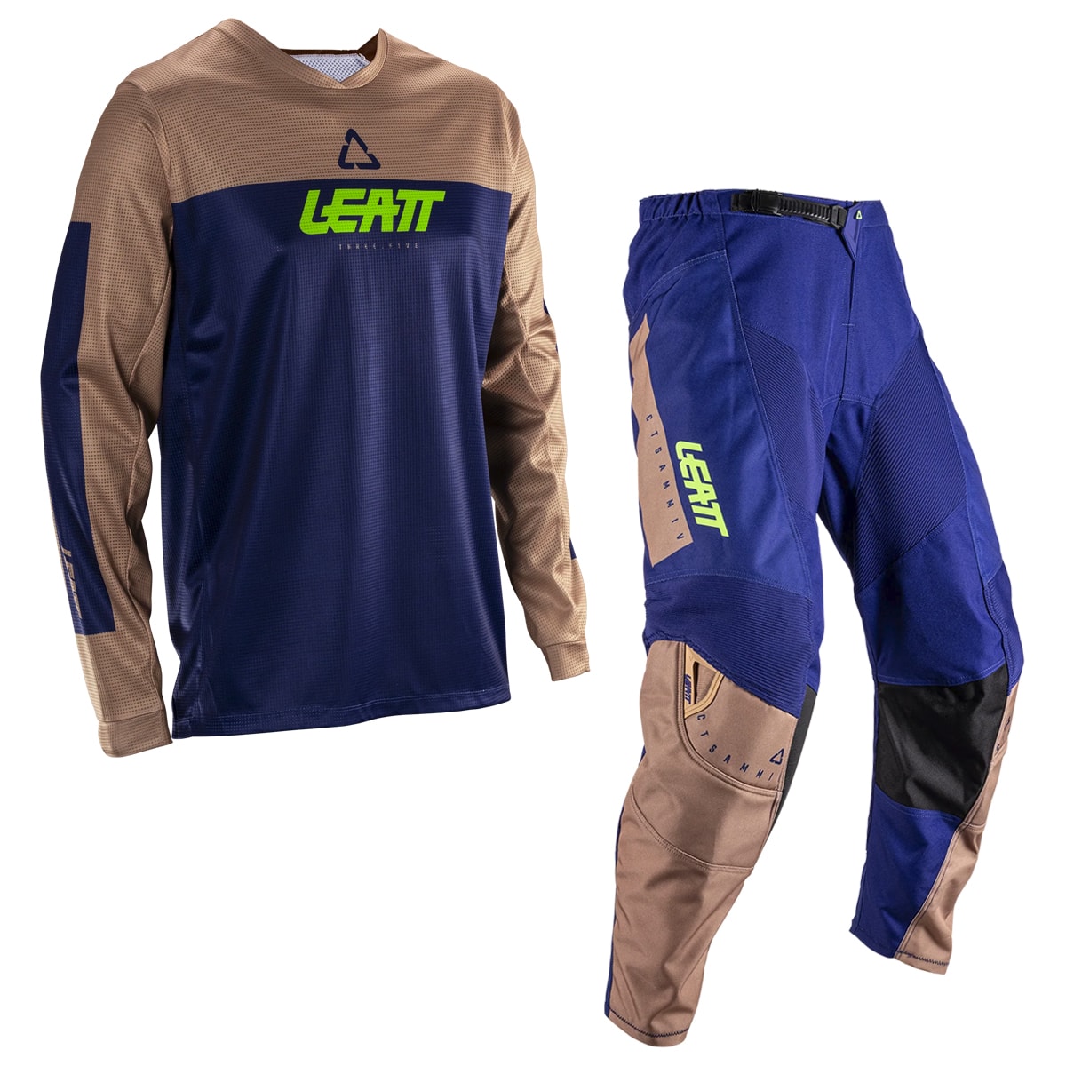 Calça e Camisa Leatt Moto 3.5 Marrom Azul