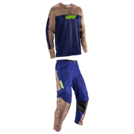 Segunda imagem do produto Calça e Camisa Leatt Moto 3.5 Marrom Azul