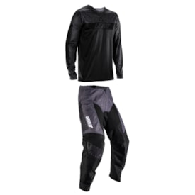 Segunda imagem do produto Calça e Camisa Leatt Moto 3.5 Preto Cinza