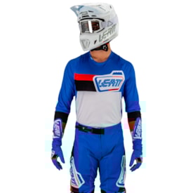 Segunda imagem do produto Calça e Camisa Leatt Moto 4.5 Lite Azul Branco
