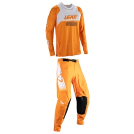 Segunda imagem do produto Calça e Camisa Leatt Moto 4.5 Lite Laranja Branco