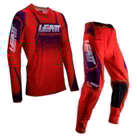 Calça e Camisa Leatt Moto 4.5 Lite Vermelho