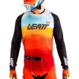 Segunda imagem do produto Calça e Camisa Leatt Moto 4.5 Lite Vermelho Laranja