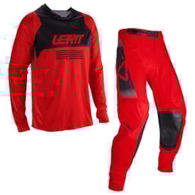 Calça e Camisa Leatt Moto 4.5 Lite Vermelho Preto
