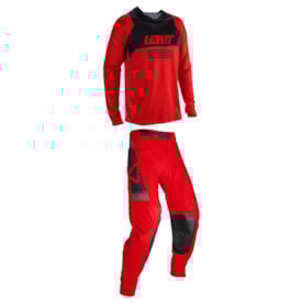 Segunda imagem do produto Calça e Camisa Leatt Moto 4.5 Lite Vermelho Preto