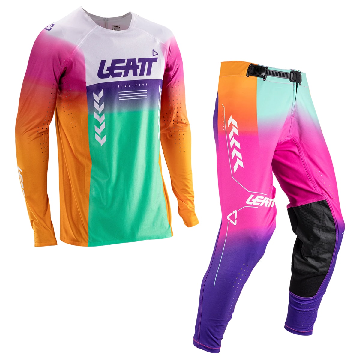 Calça e Camisa Leatt Moto 5.5 IKS Ultraweld Roxo Rosa