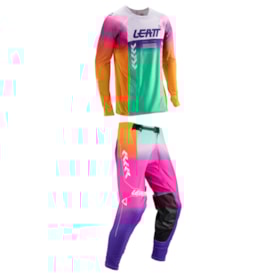 Segunda imagem do produto Calça e Camisa Leatt Moto 5.5 IKS Ultraweld Roxo Rosa
