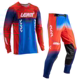 Calça e Camisa Leatt Moto 5.5 IKS Ultraweld Vermelho Azul