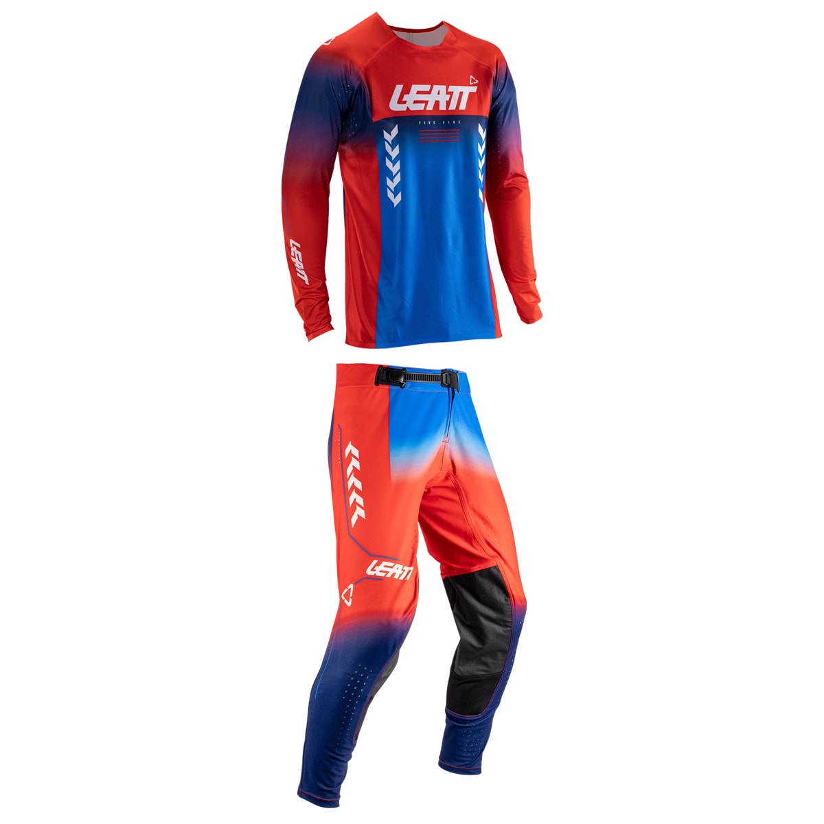 Segunda imagem do produto Calça e Camisa Leatt Moto 5.5 IKS Ultraweld Vermelho Azul