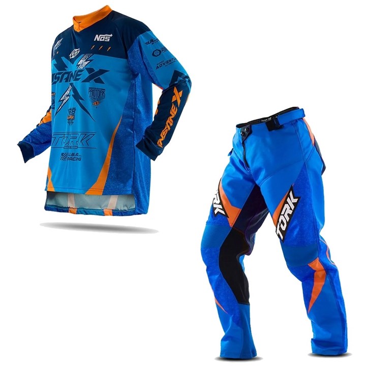 Conjunto Infantil Prime Amx Azul Branco Moto Motocross Trilha, Equipamentos, peças e acessórios para você e sua moto