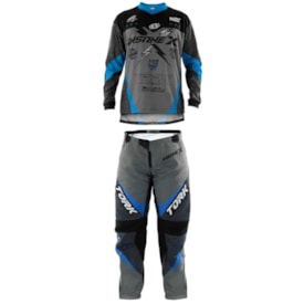 Segunda imagem do produto Calça e Camisa Protork Insane X Cinza Azul