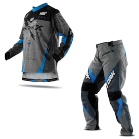 Calça e Camisa Protork Insane X Cinza Azul