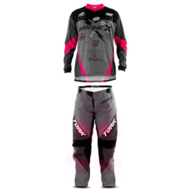 Segunda imagem do produto Calça e Camisa Protork Insane X Cinza Rosa