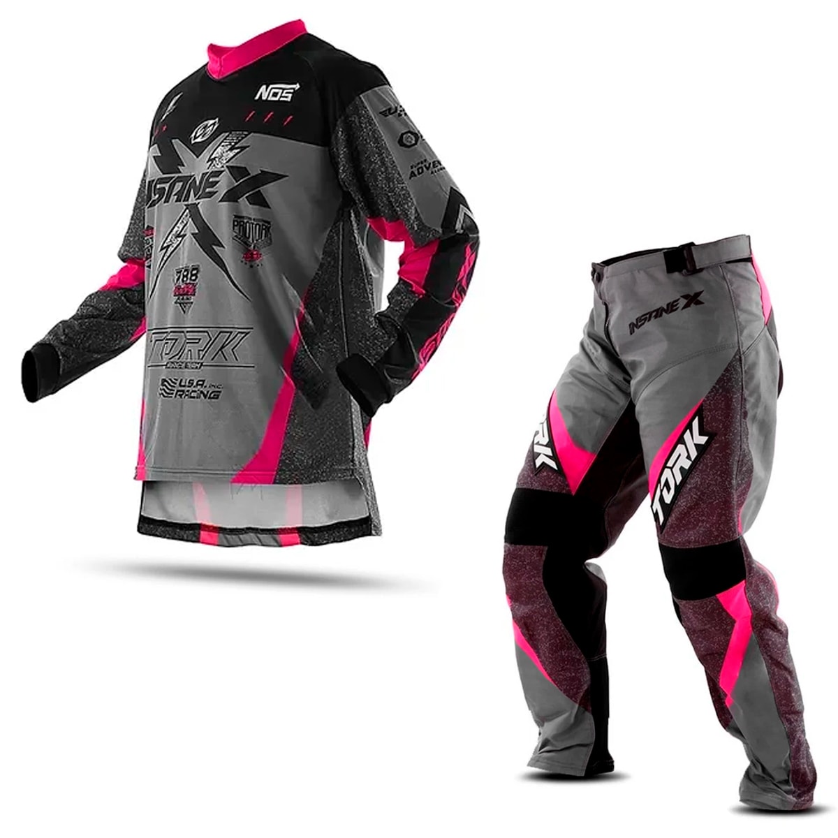 Calça e Camisa Protork Insane X Cinza Rosa