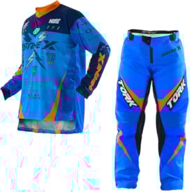 Calça e Camisa Protork Insanex Cinza Infantil Azul Laranja