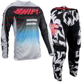 Calça e Camisa Shift White Label Flame Preto Cinza