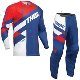 Calça e Camisa Thor Sector 24 Checker Azul Vermelho