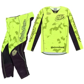 Calça e Camisa Troy Lee Se Pro Hose Blotted Fluor
