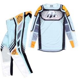 Calça e Camisa Troy Lee Se Pro Trikot Waves Azul Laranja
