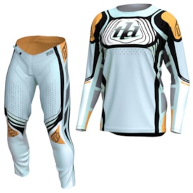 Segunda imagem do produto Calça e Camisa Troy Lee Se Pro Trikot Waves Azul Laranja