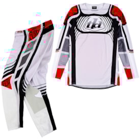 Calça e Camisa Troy Lee Se Pro Wavez Branco Vermelho