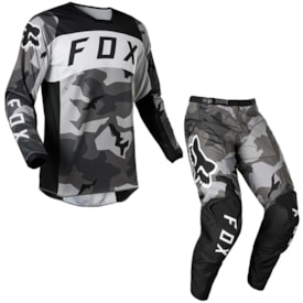 Calça e Camixa Fox 180 Bnkr Camo Preto